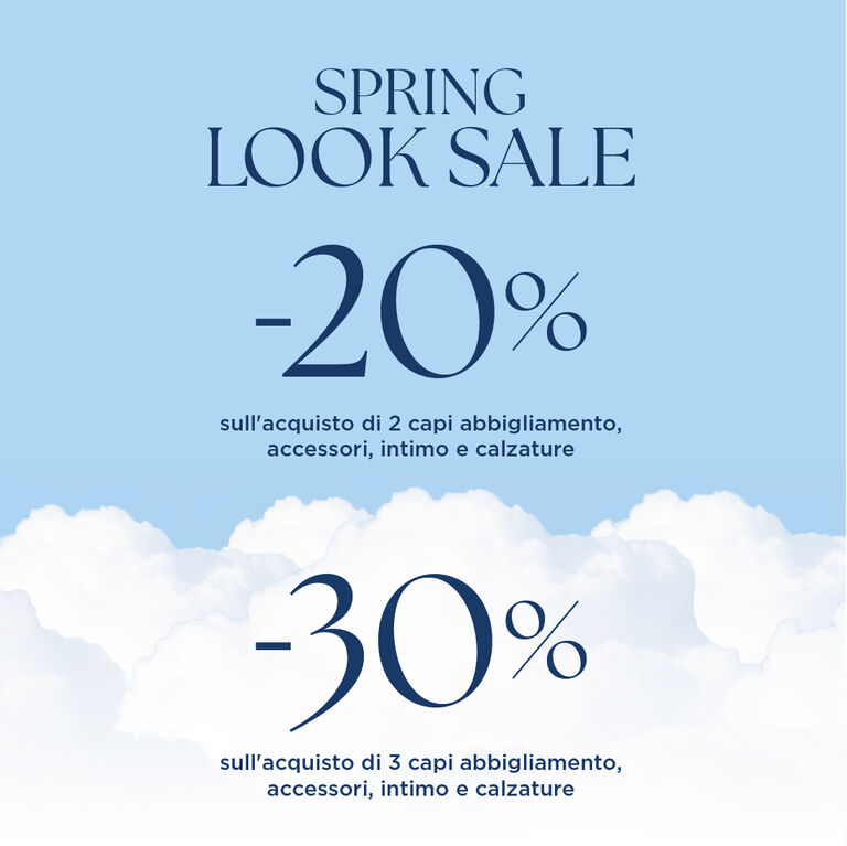 SPRING LOOK SALE FINO AL 30% DI SCONTO SU ABBIGLIAMENTO E ACCESSORI